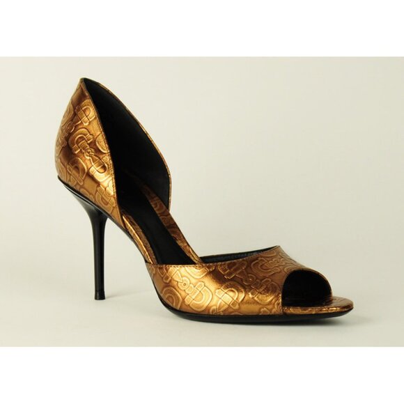 GUCCI D'ORSAY PUMPS SHOES HORSEBIT LOGO PATENT LEATHER sz IT 39.5 /9.5 - Picture 1 of 9